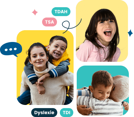 Plusieurs images d'enfants heureux